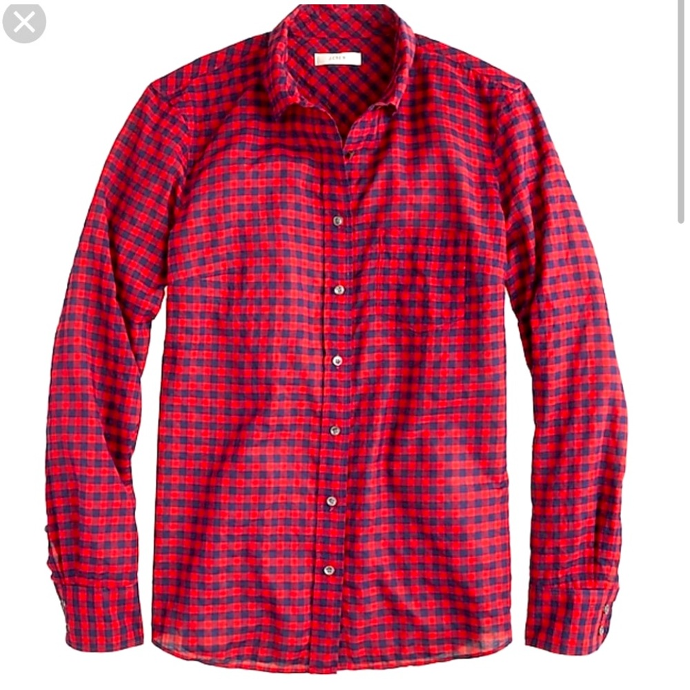 J Crew Perfect Shirt in gingham